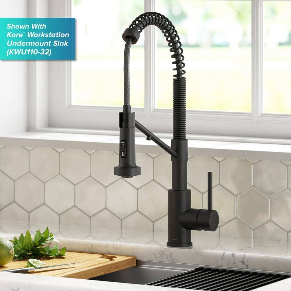 KRAUS Bolden 2-in-1 Commercial Style Pull Down Single Handle Water Filter Kitchen Faucet for Reverse Osmosis or Water Filtration System in Matte Black