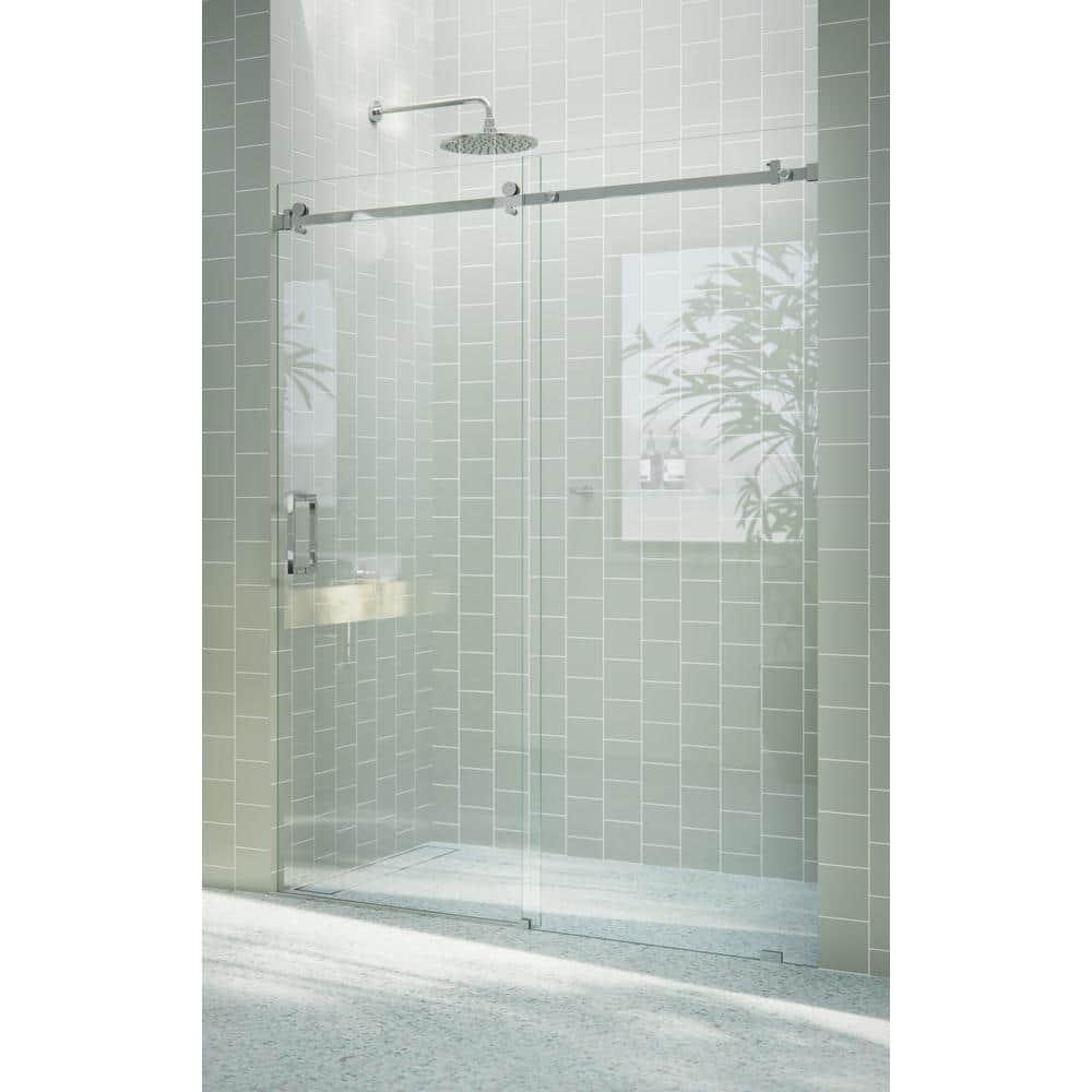Astro 60 - 64 in. x 78 in. Fully Frameless Glass Sliding Shower Door