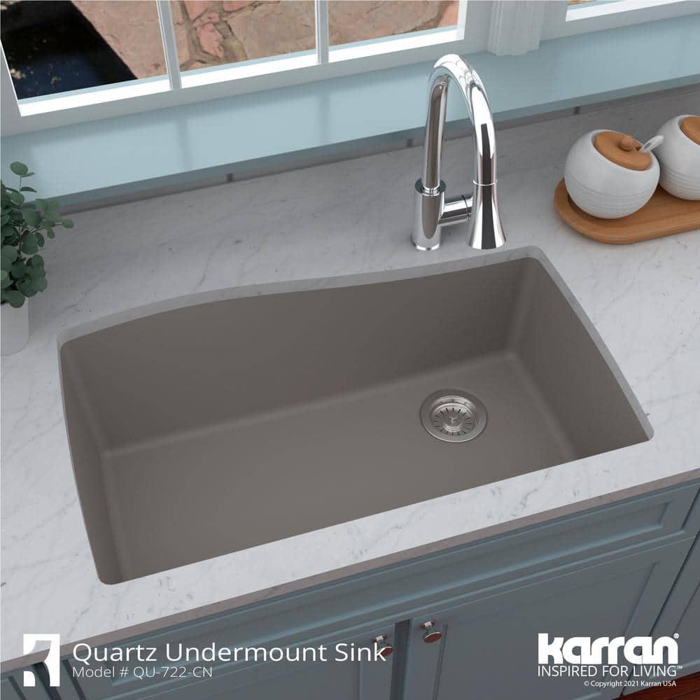 Karran Karran Undermount Quartz Composite 33-1/2'' X 21'' Single Bowl Kitchen Sink QU-722-CN