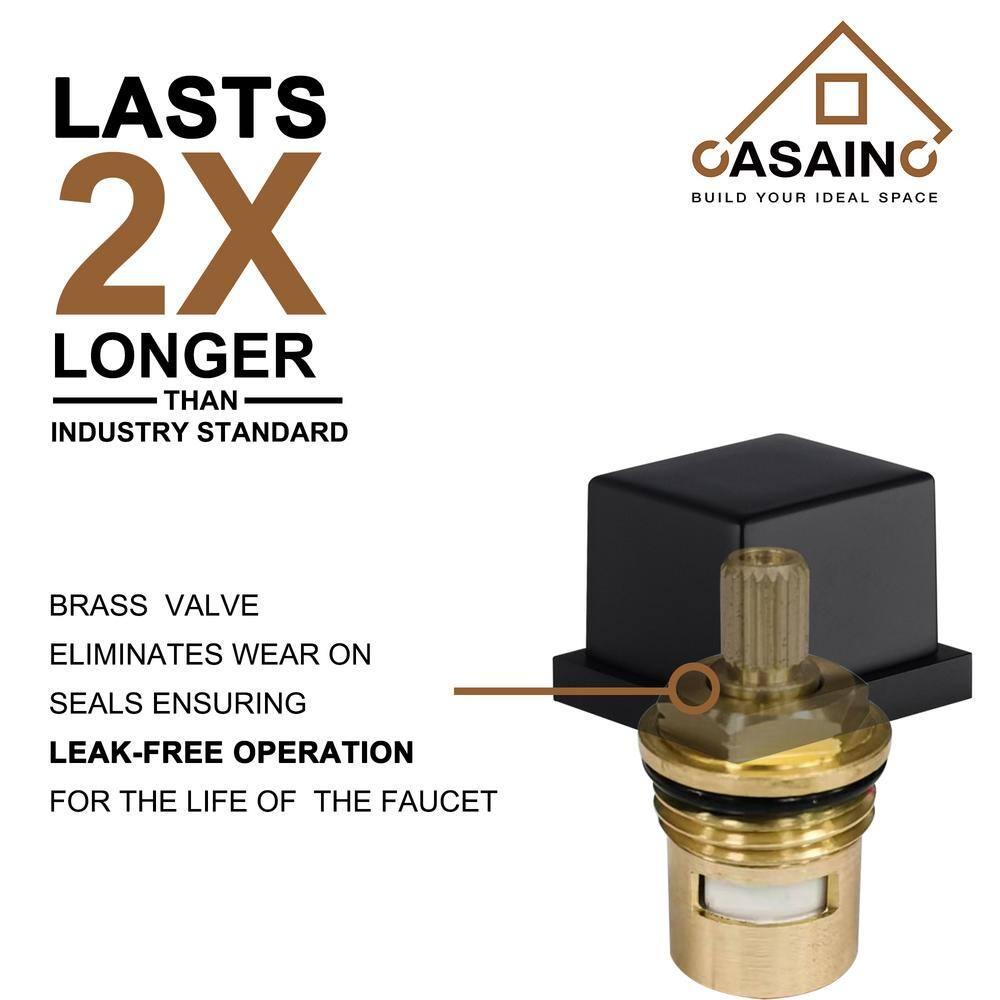 CASAINC Widespread Faucet 2-Handle Bathroom Faucet with 3 Holes and Pop Drain M1370-MB