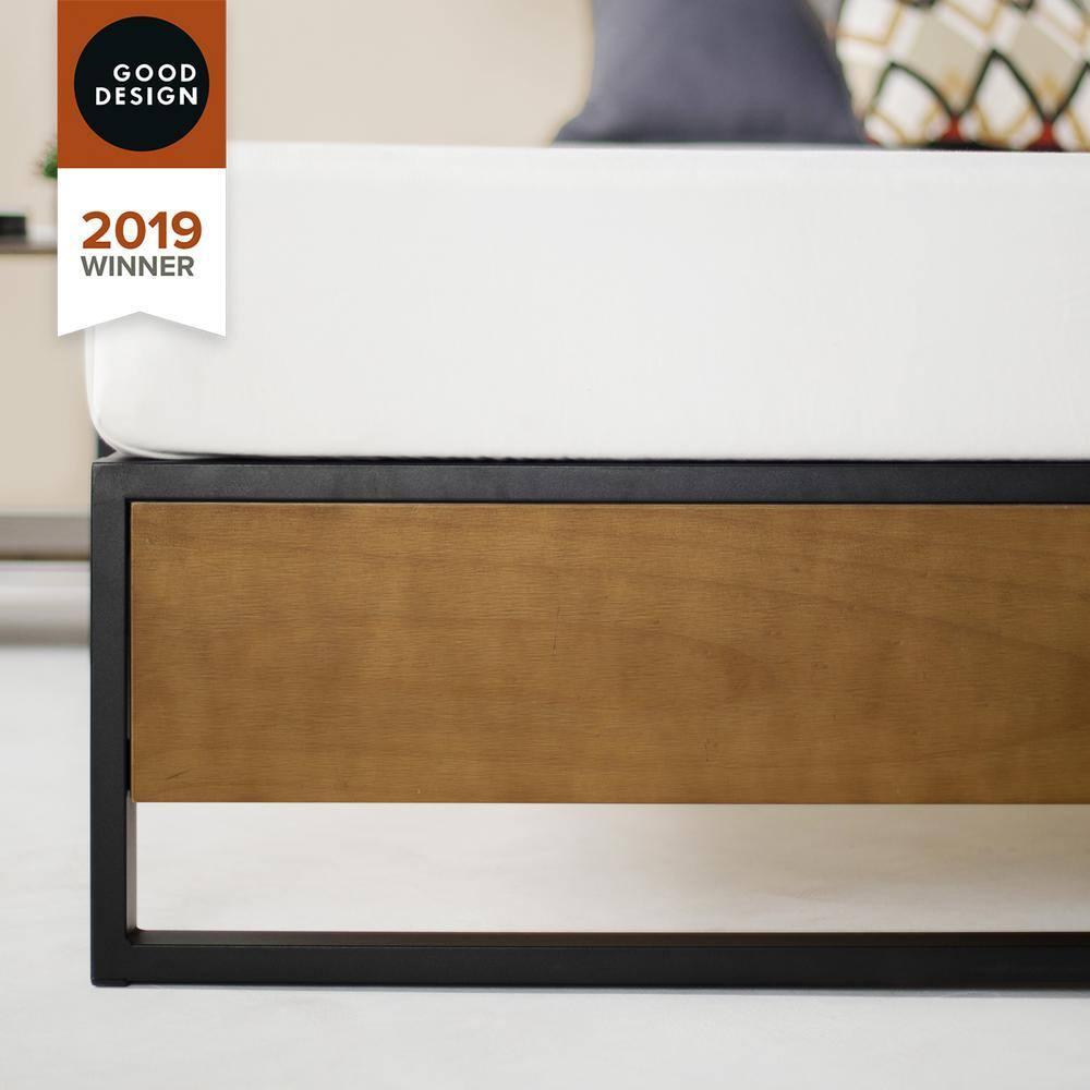 Zinus Good Design Winner Suzanne 14" Metal and Bamboo Platform Bed, King