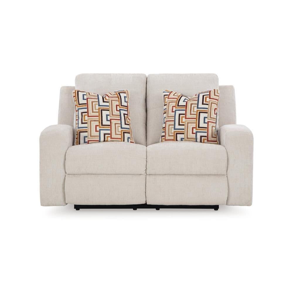 Benjara Genna Manual Recliner Loveseat, Polyester, 2 Pillow 64 Inch