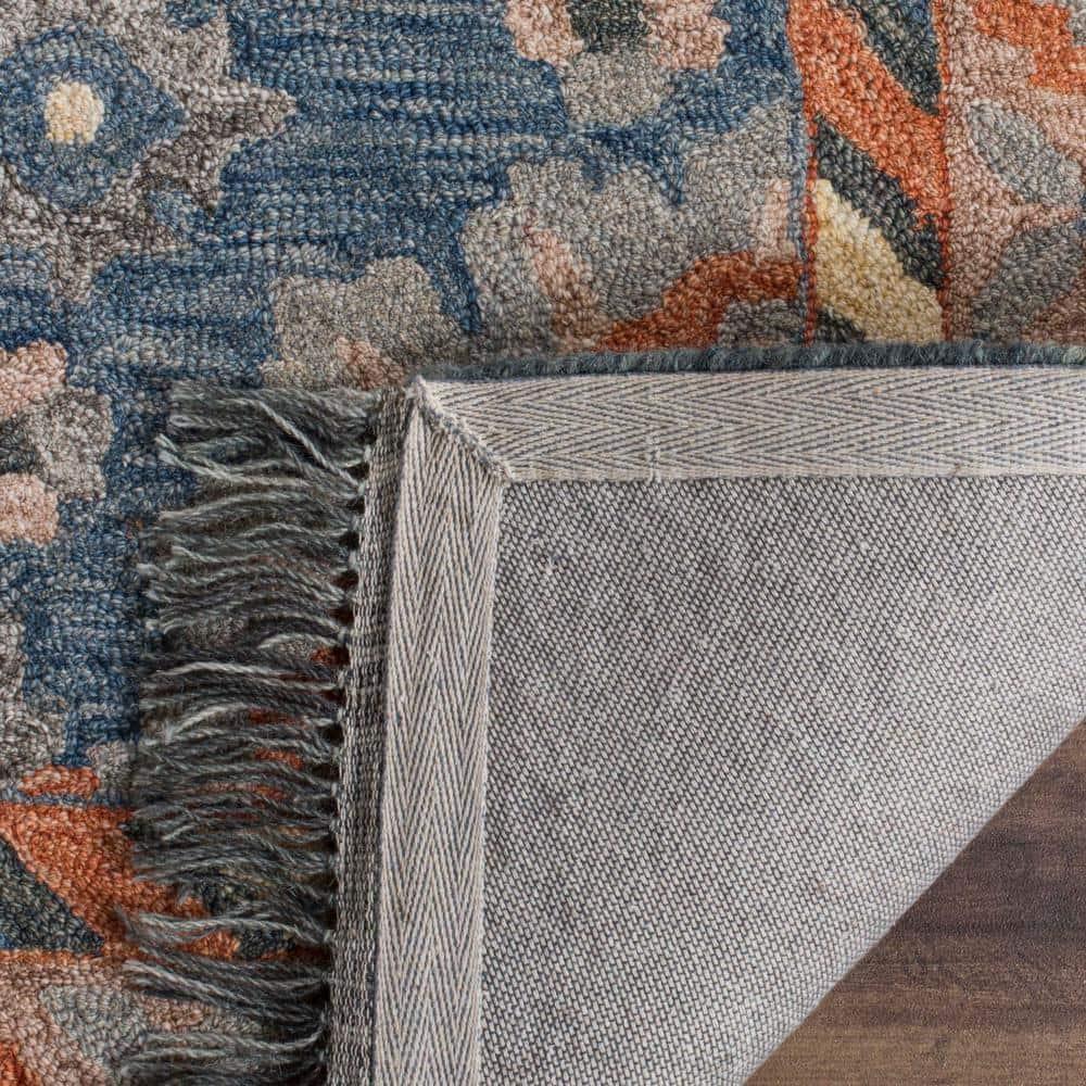 Aspen APN123 Hand Tufted Area Rug - Blue/Rust - 2'3"x5' - Safavieh..