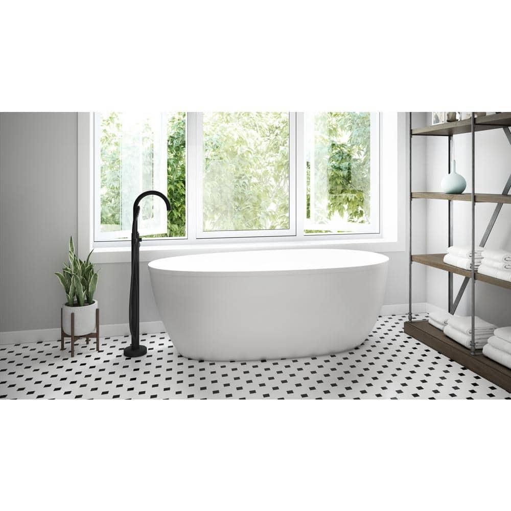 Stretto 59" x 30" Freestanding Soaking Acrylic Bathtub