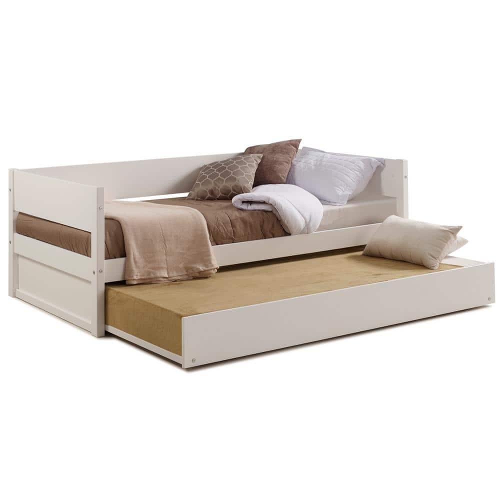 Camaflexi Tribeca Solid Wood Twin Daybed and Trundle Set in White