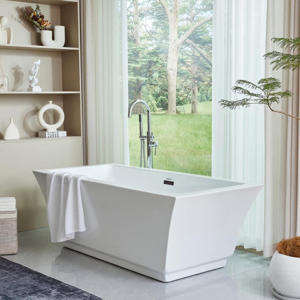 67'' x 31'' Freestanding Soaking Acrylic Bathtub