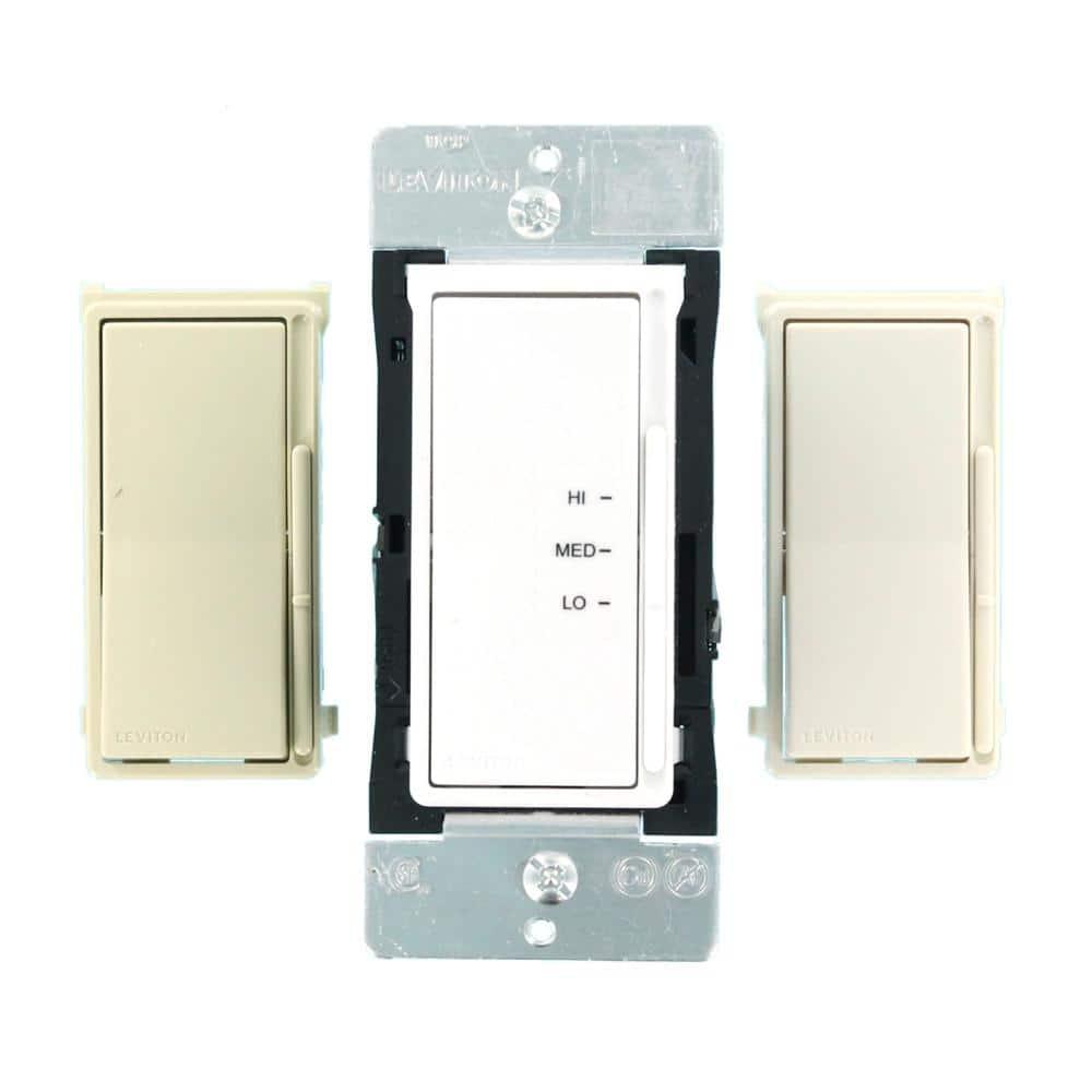 White Dual Rocker Slide Fan Speed Control Switch