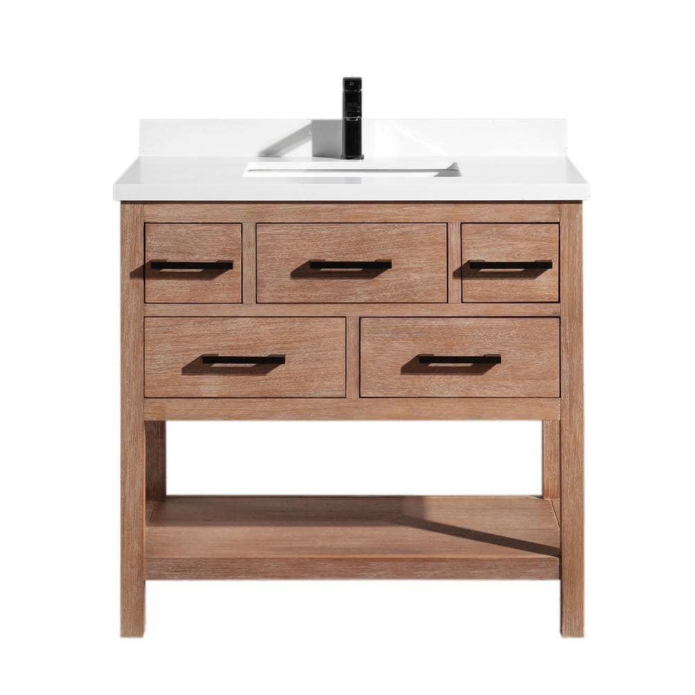 Ari Kitchen & Bath Betty 36'' Single Bathroom Vanity with Quartz Top