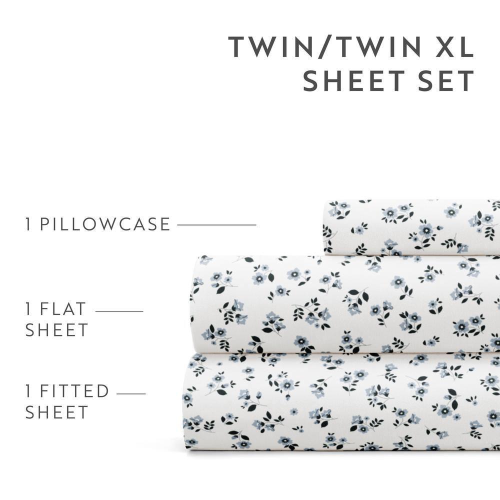 4 Piece Sheet Set Patterned Microfiber Ultra Soft Bedding in Floral Dream