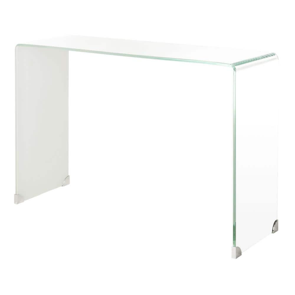 Crysta Ombre Glass Console Table - Clear/White - Safavieh