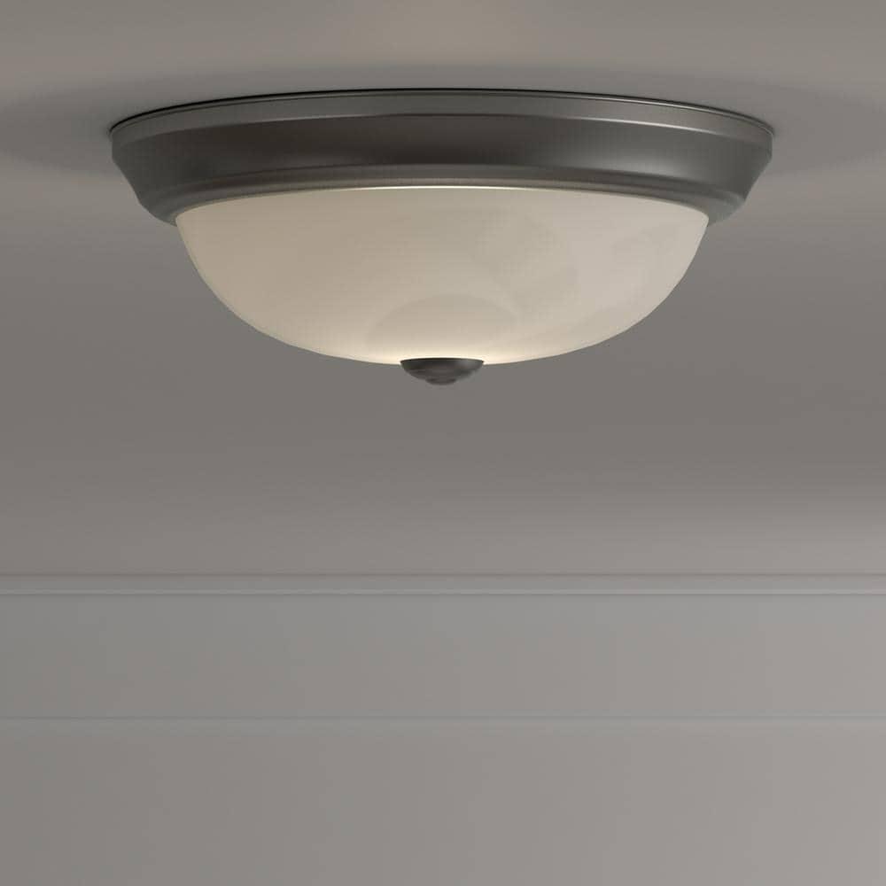 Designers Fountain 11 inch 2-Light Satin Platinum Flush Mount Ceiling Light, 1257S-SP-AL