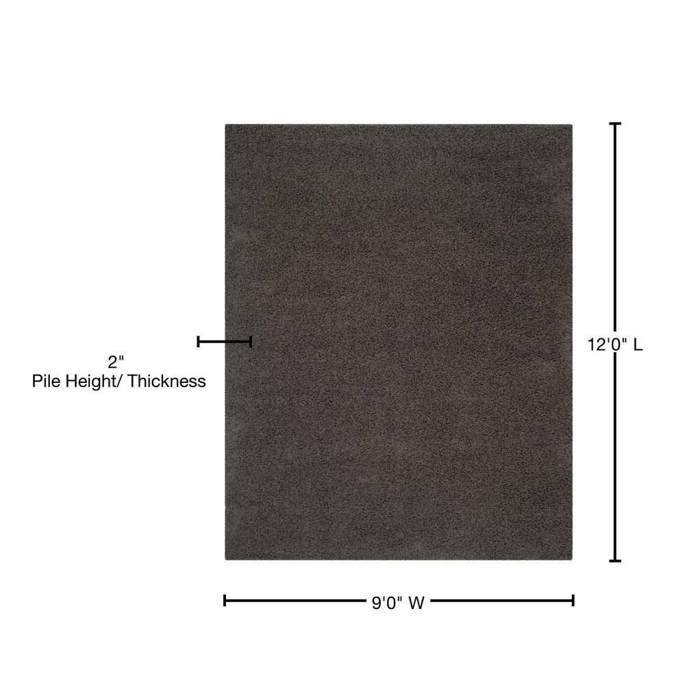 Athens Shag SGA119 Power Loomed Indoor Area Rug - Dark Grey - 9'x12' - Safavieh