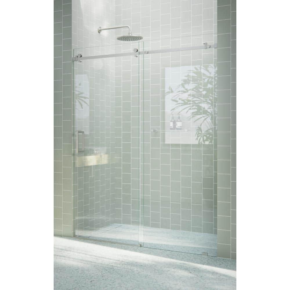 Astro 60 - 64 in. x 78 in. Fully Frameless Glass Sliding Shower Door