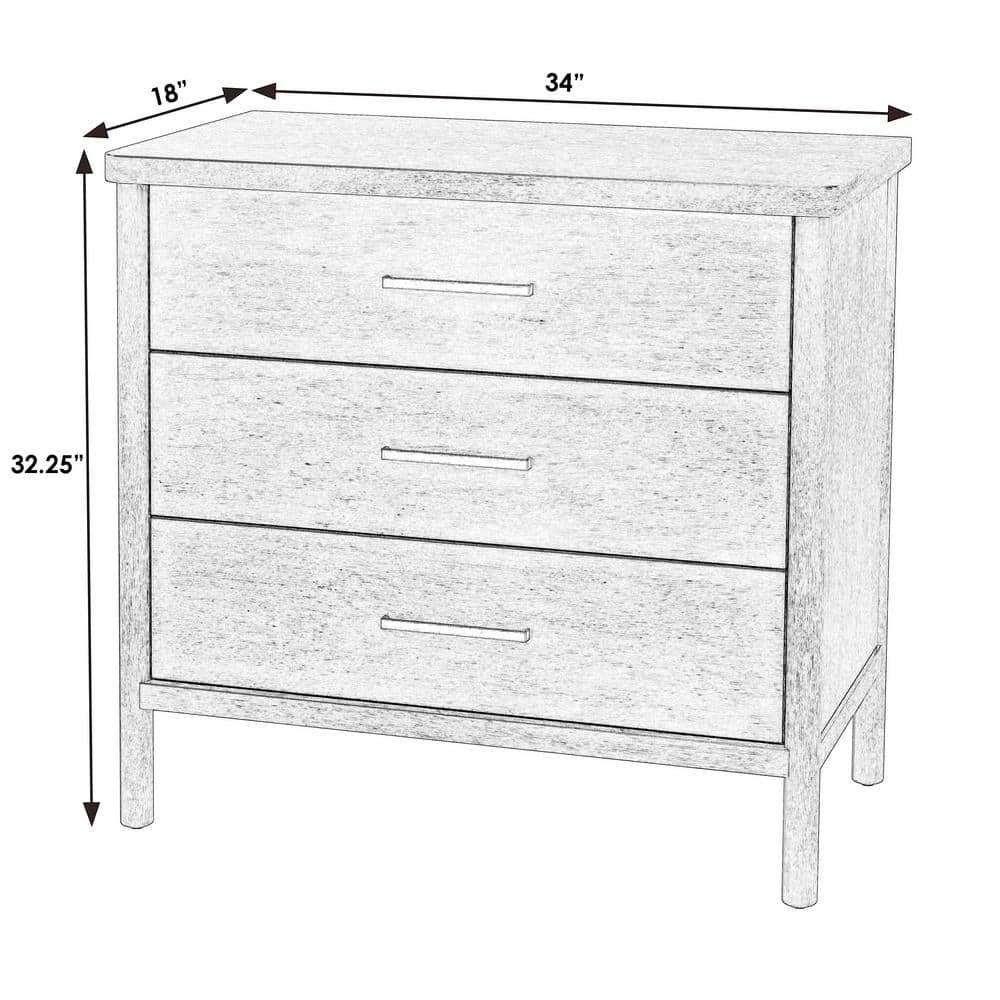 Butler Specialty Company Lennon 3 Drawer Rounded Leg Wood Dresser - Natural