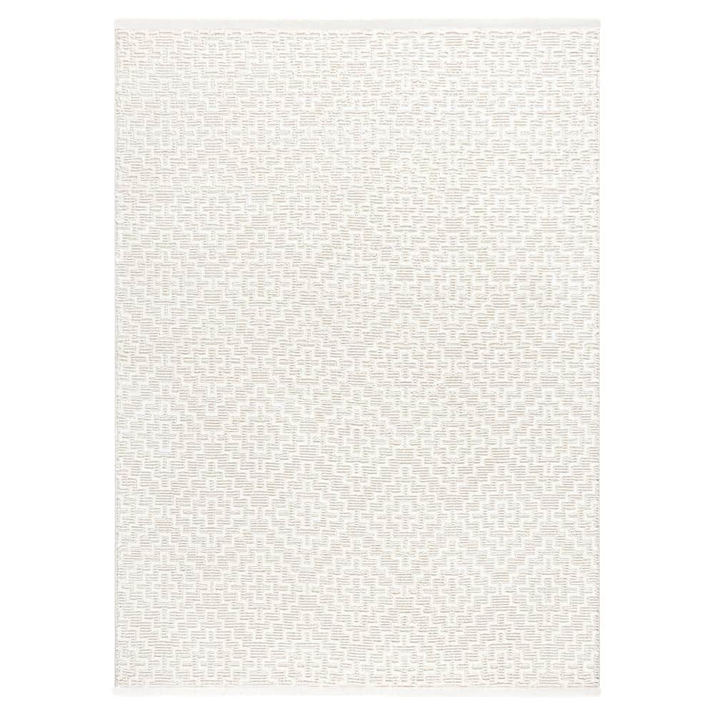 Town & Country Living TOWN & COUNTRY LUXE Tretta Modern Geo Area Rug with Plush High-Low Texture, Ivory