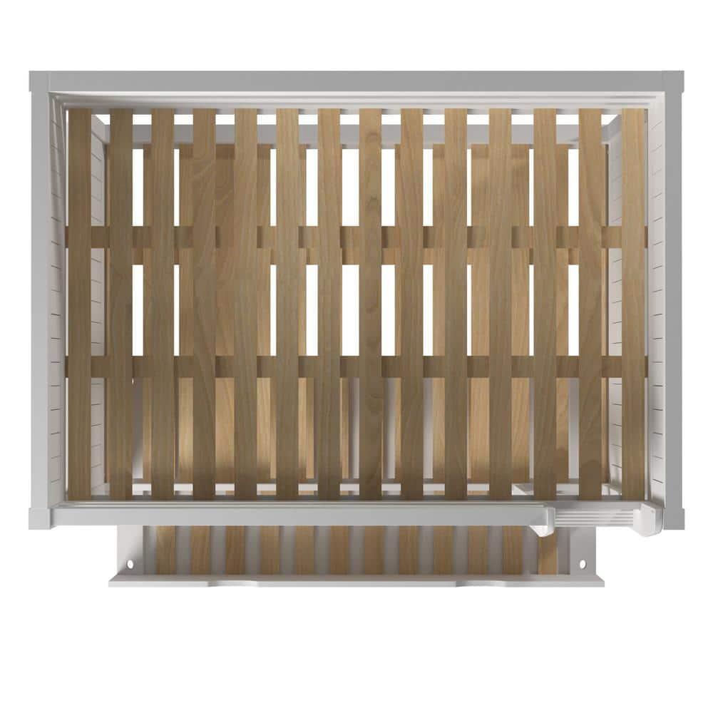 White Full Over Full Bunk Bed with Twin Trundle and Panel Headboard