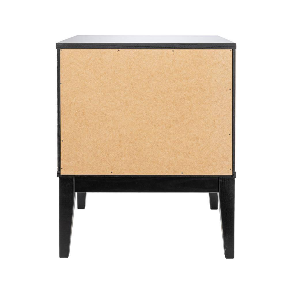 Storied Home Crawford Nightstand: Modern Bohemian Style, Solid Wood, Square Shape, 24" High