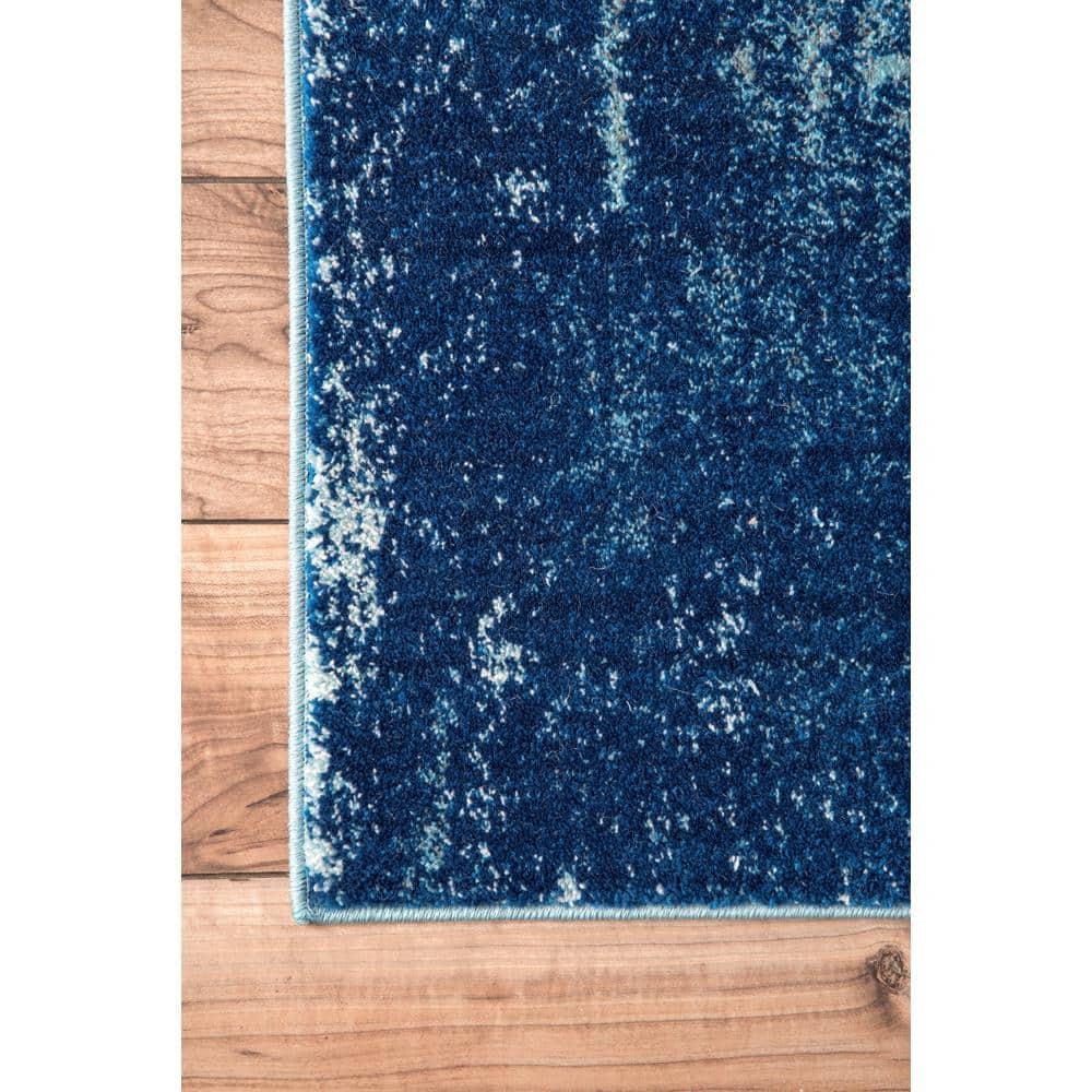 Nuloom Alayna Abstract 3x5 Accent Indoor Area Rug for Living Room Bedroom Dining Room Entryway Kitchen, Blue/Ivory