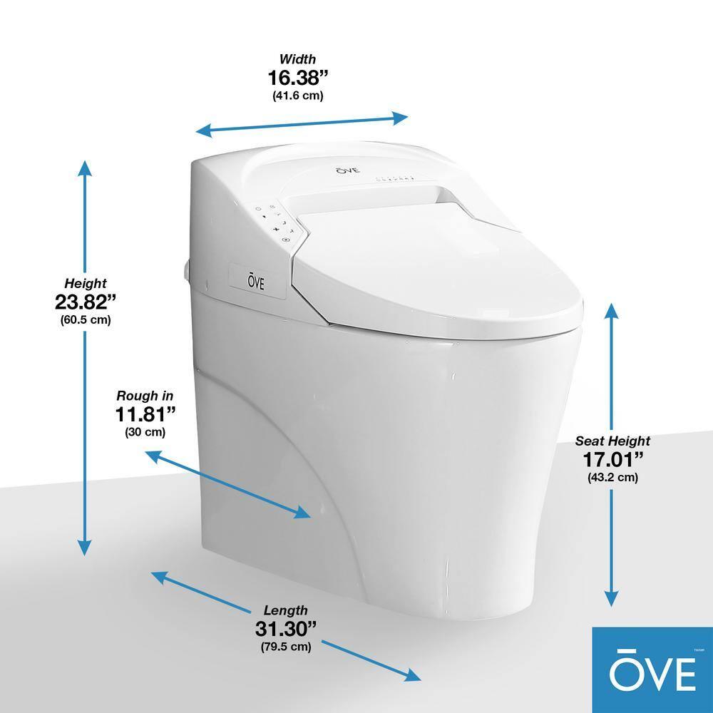 Ove Decors Virtuoso Tank Smart Toilet 1.28 GPF Elongated Bidet Toilet (Seat Included)