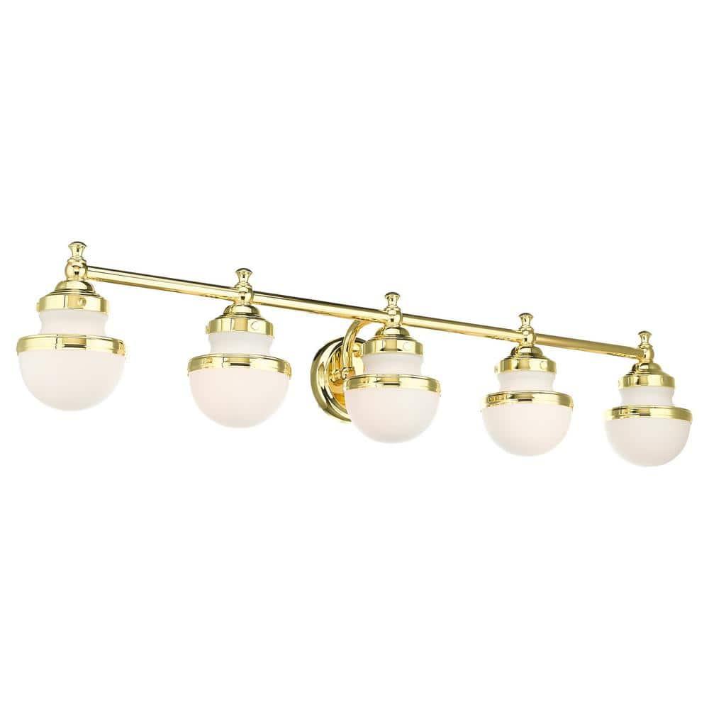 Livex Lighting Oldwick 5 - Light Vanity in  Polished Brass