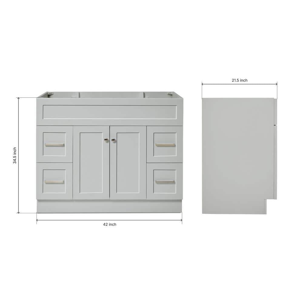 Ariel F042s-Bc Hamlet 42" Single Free Standing Vanity Cabinet Only - Grey