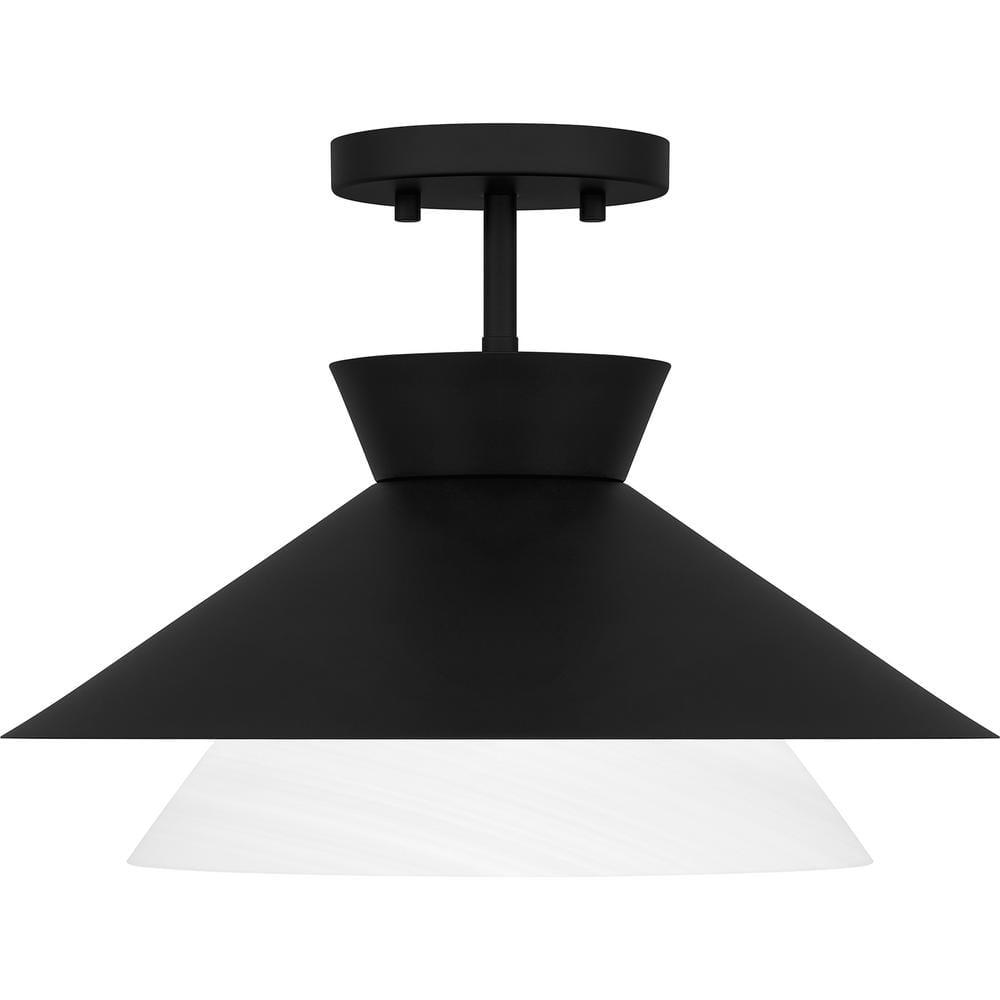 Quoizel Lighting 1 - Light Semi-Flush Mount in  Matte Black