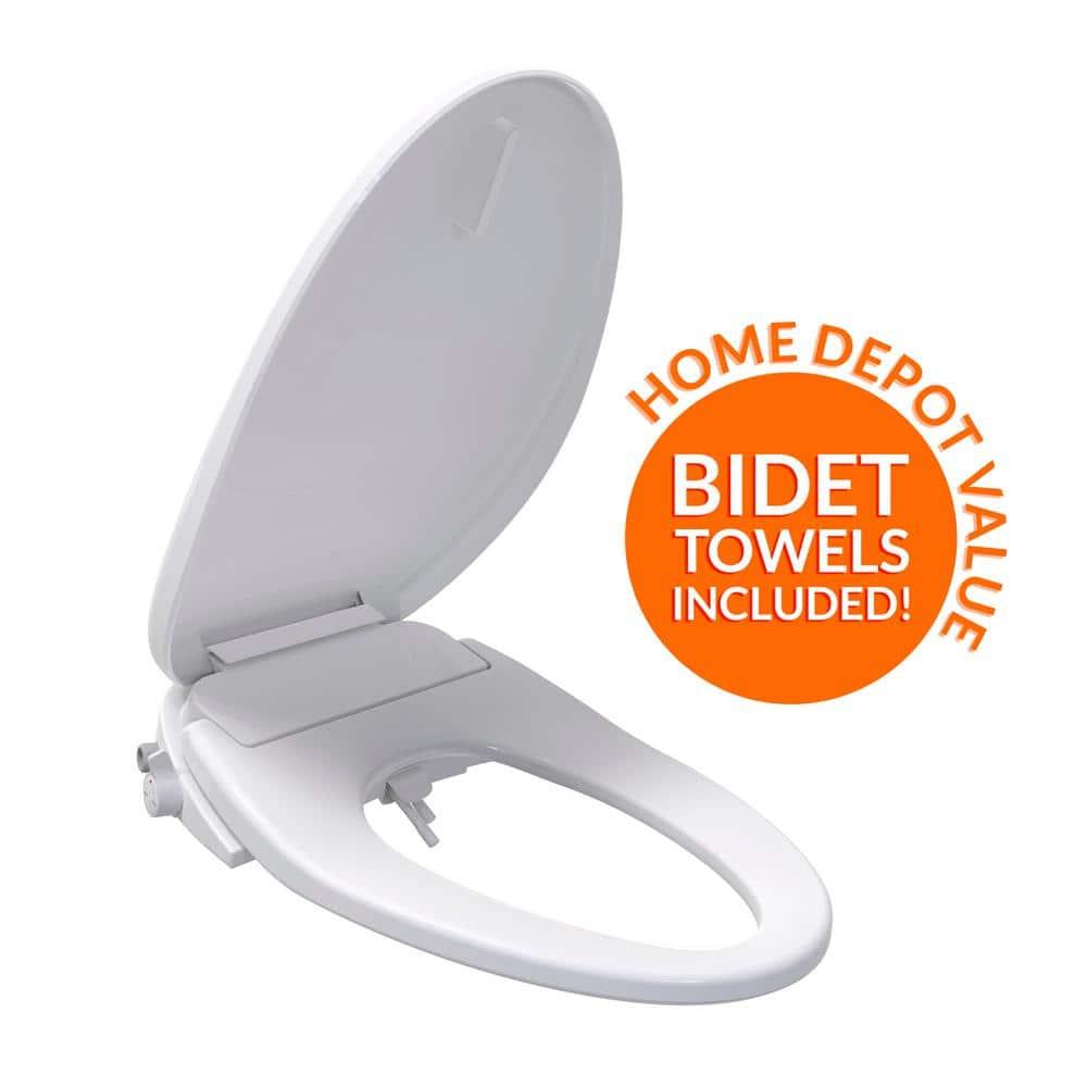 Bio Bidet by Bemis 550 Electric Smart Bidet Seat in Elongated White with Drylette Towels