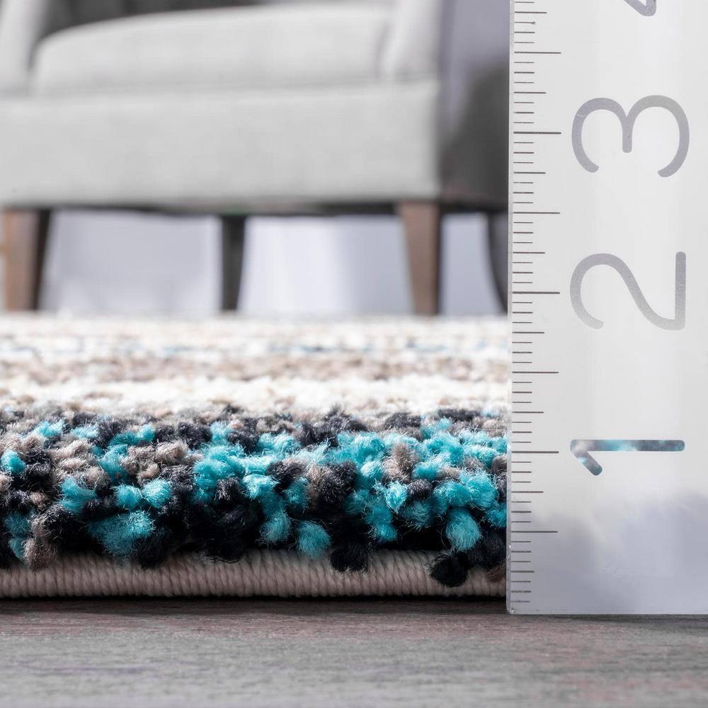 Nuloom Drey Striped Shag Indoor Area Rug, Runner 2' 6" x 10', Blue Multicolor