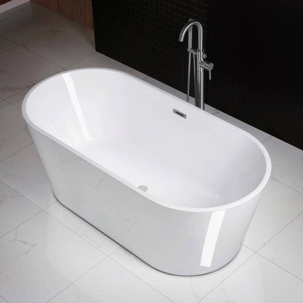 67" x 32" Freestanding Soaking Acrylic Bathtub