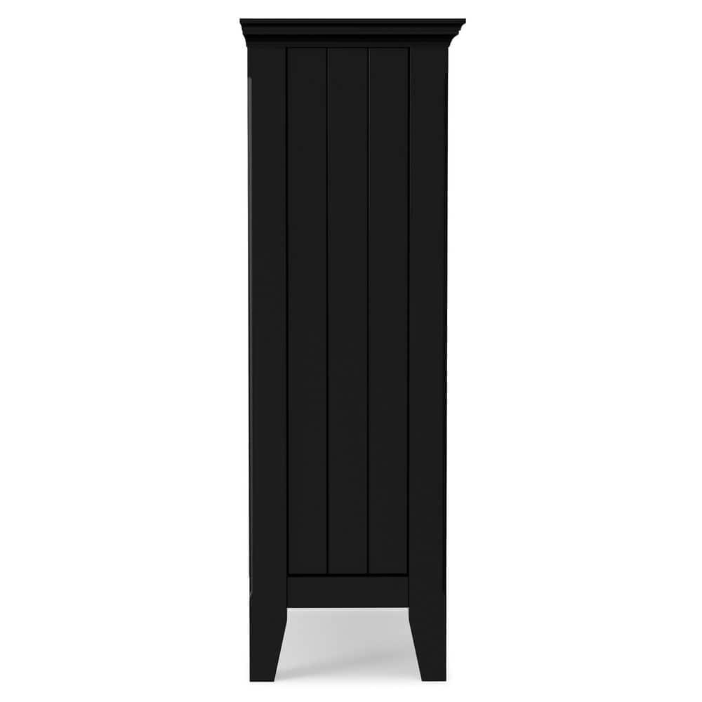 Simpli Home Acadian 36"W Solid Wood 2-Shelf Entryway Storage Cabinet with Glass Doors and 2 Drawers