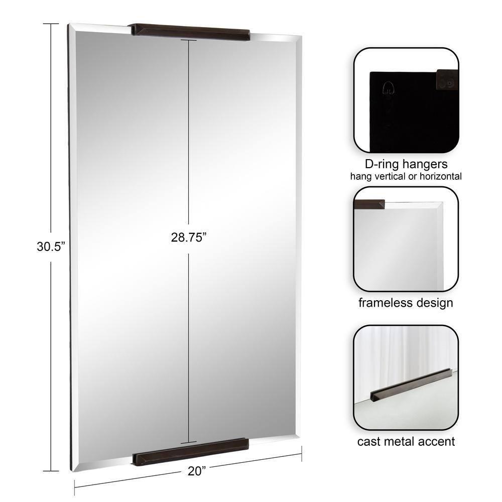 Kate and Laurel Erina Metal Rectangle Mirror, 20x31, Bronze