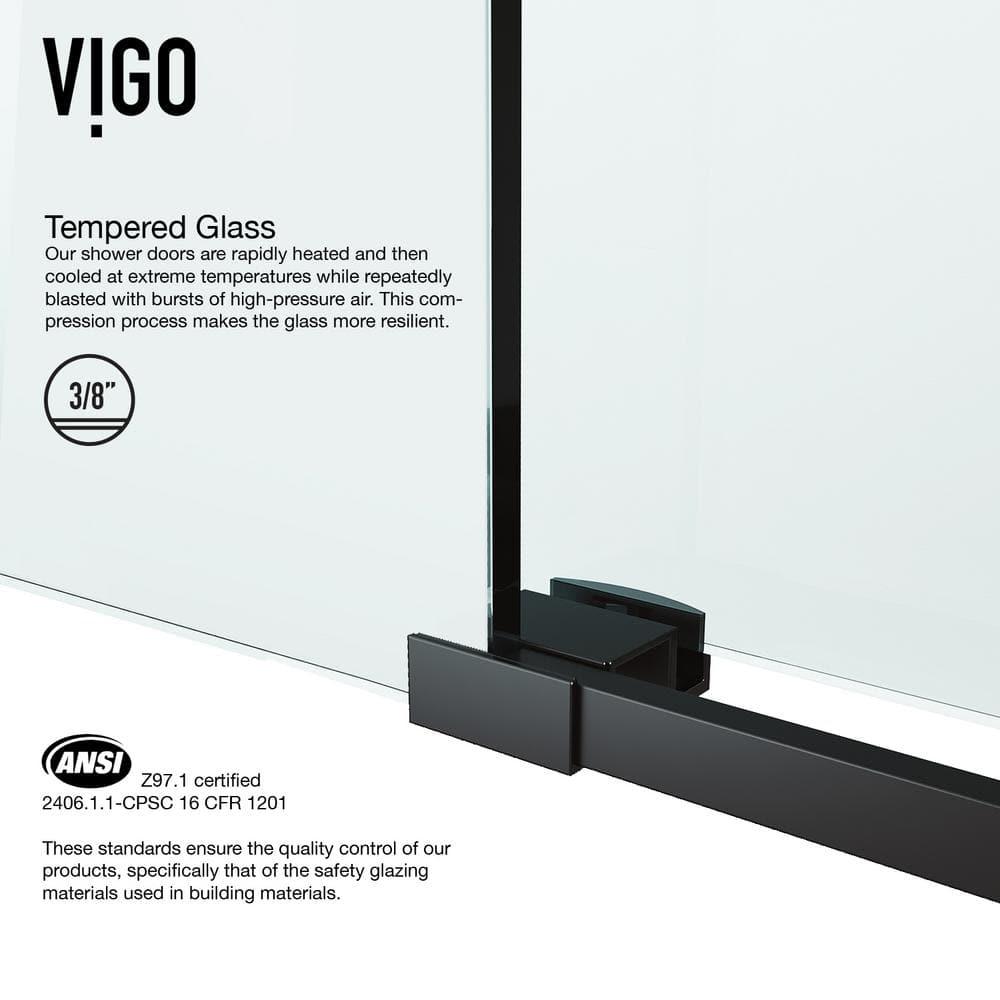 Elan 56-60" W x 74" H Sliding Frameless Shower Door with 3/8" Clear Glass