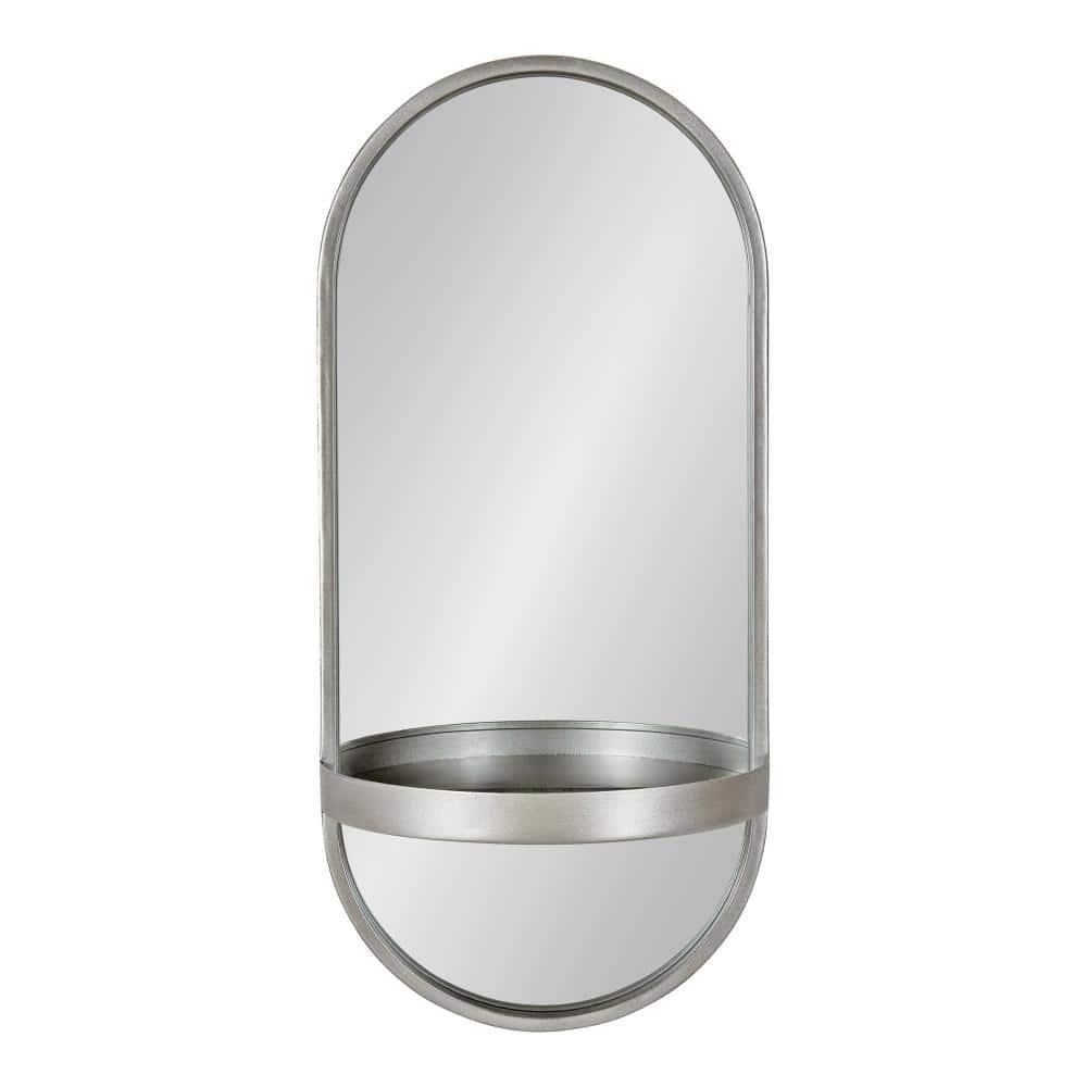 Lumi Metal Flat Mirror with Shelves