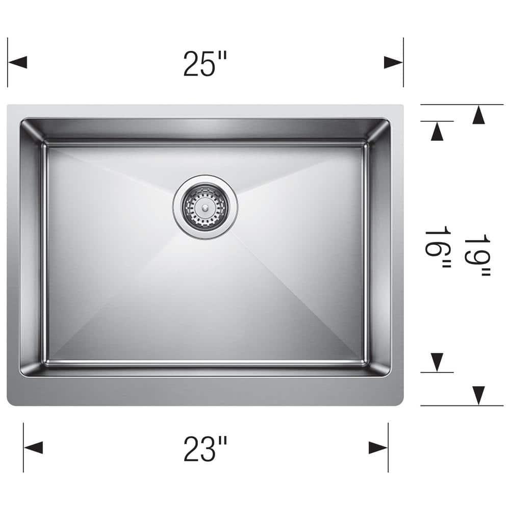 Quatrus 25" L x 19'' W Single Bowl Stainless Steel Farmhouse Sink