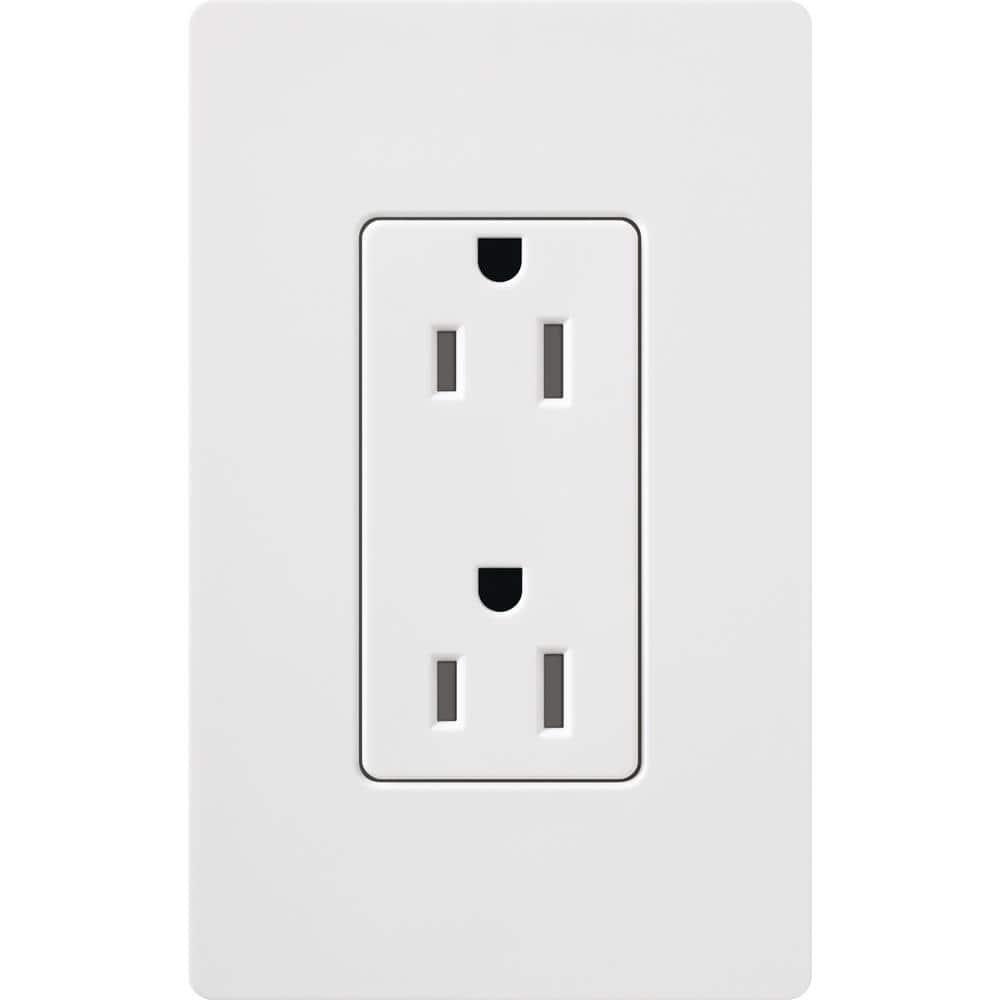 White Tamper Resistant Duplex Electrical Outlet