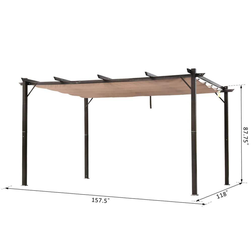 Outsunny Outsunny Pergola with Retractable Shade Canopy, Aluminum