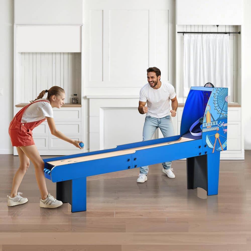 8 ft. Roll and Score Classic Arcade Game Table, Skee Ball Arcade Machine Indoor with Electronic Scorer, Sound, Automatic