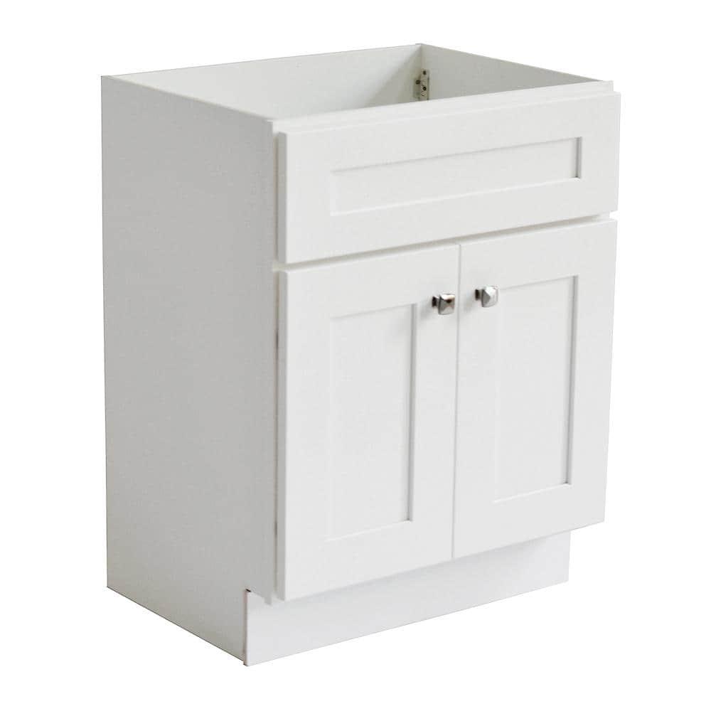 Brookings 24 Inch Bathroom Vanity, Ready to Assemble, Solid Wood, Sherwin Williams® White – Design House, 586933