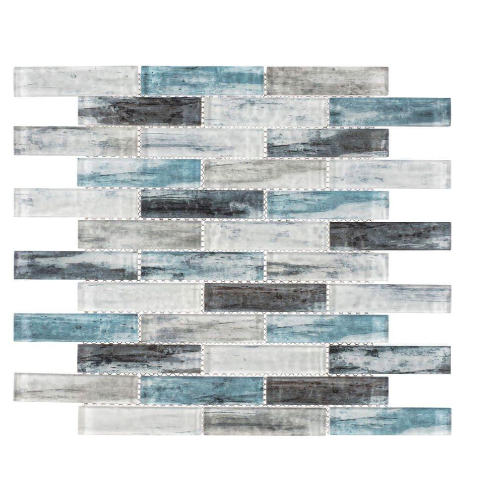 Giovan 1" x 4" Glass Brick Joint Mosaic Shower Walls, Kitchen Backsplash and Floor Tile