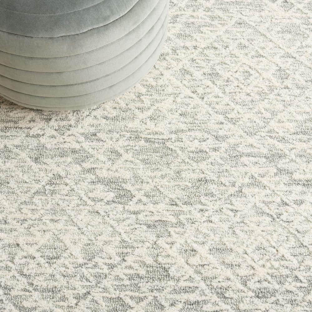 Ebony EBN303 Hand Tufted Indoor Area Rug - Ivory/Grey - 6'x9' - Safavieh