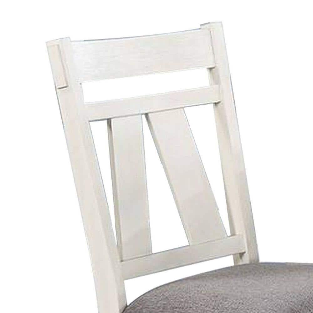 24 in. Lexi Padded Seat Classic Dining Side Chair, Gray & White - Set of 2
