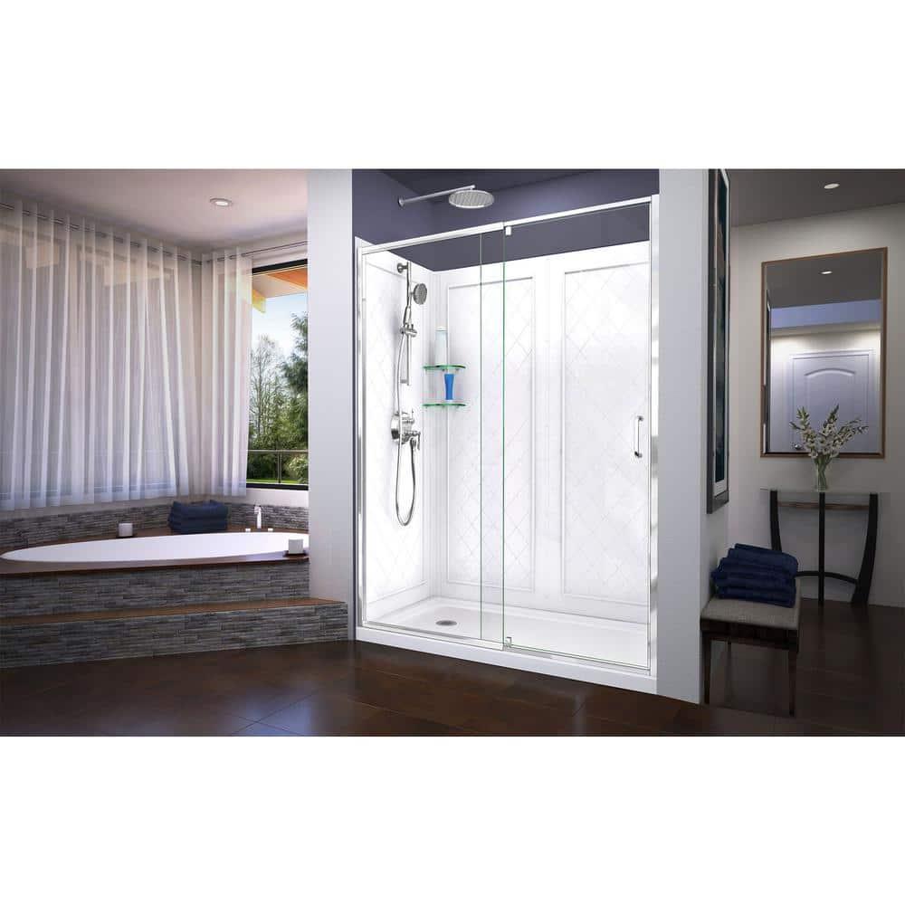 DreamLine DL-6229L-01 Flex 60" x 76.75" Pivot Semi-Frameless Shower Door