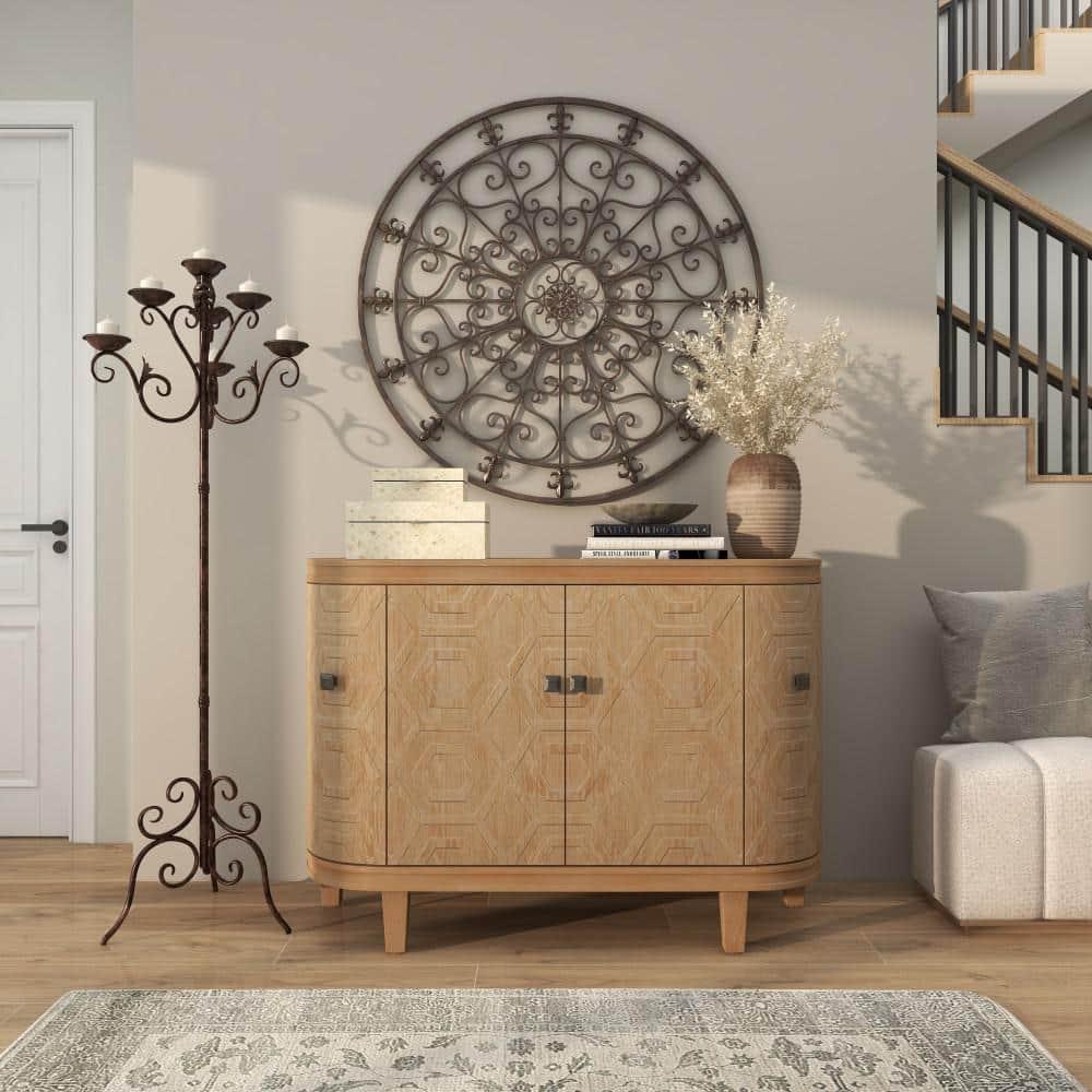 DecMode Candelabro Alto con Desplazamiento de Metal Marrón con 6 Soportes