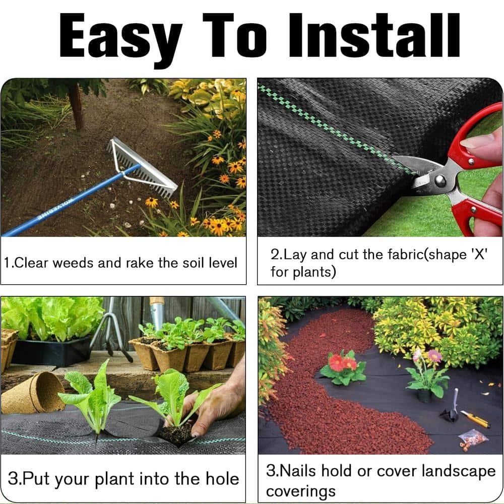 3FT x 50FT Weed Barrier Landscape Fabric Premium Heavy Duty with High Water Permeability and Breathability Woven Geotextile Fabric for Underlayment