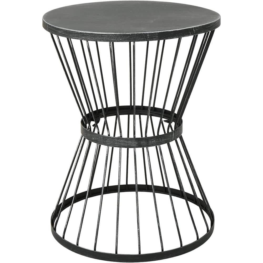 Christopher Knight Home Lassen Outdoor 16" Iron Side Table, Matte Black