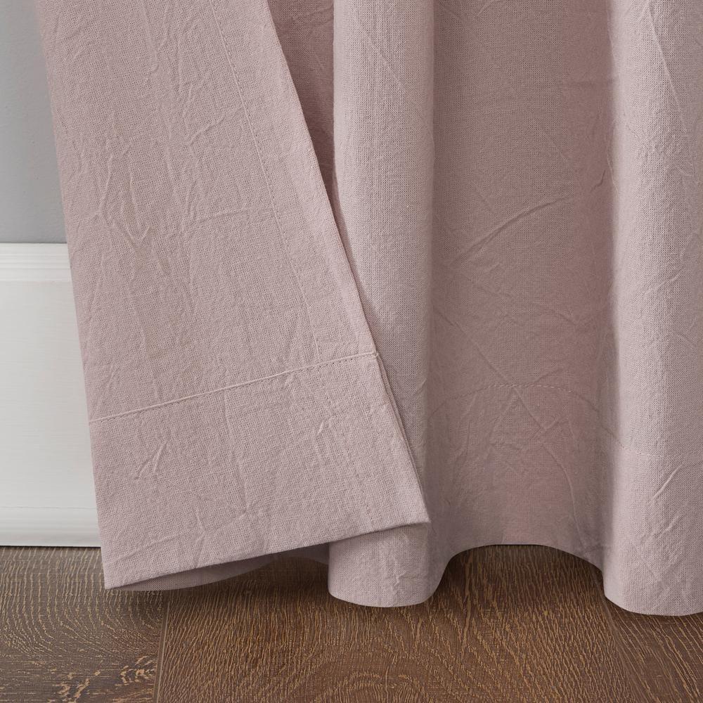 52"X84" Archaeo Light Filtering Outdoor Washed Cotton Twist Tab Curtain Panel Pink: Traditional Window Decor