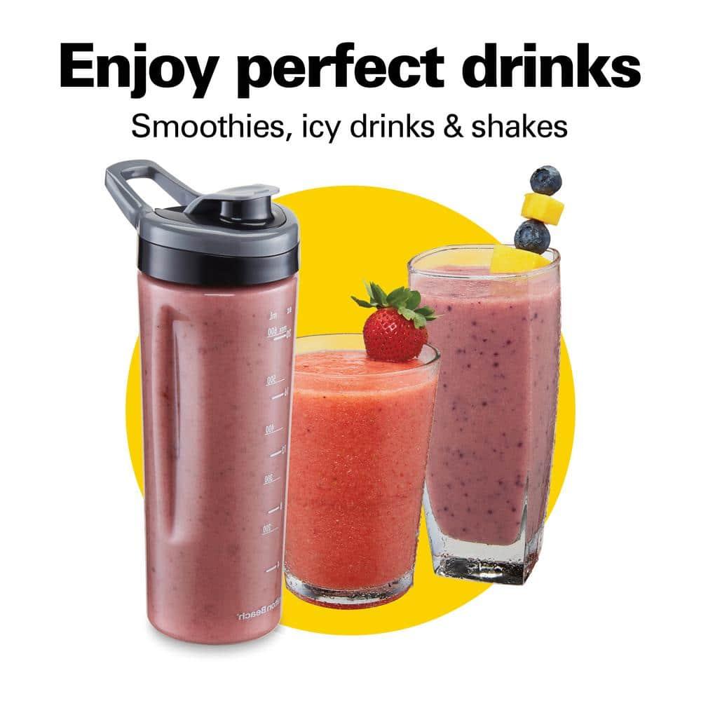 Hamilton Beach Wave Crusher Blender, 40 oz Glass Jar and 20 oz Travel Jar for Shakes and Smoothies, Grey, 58181