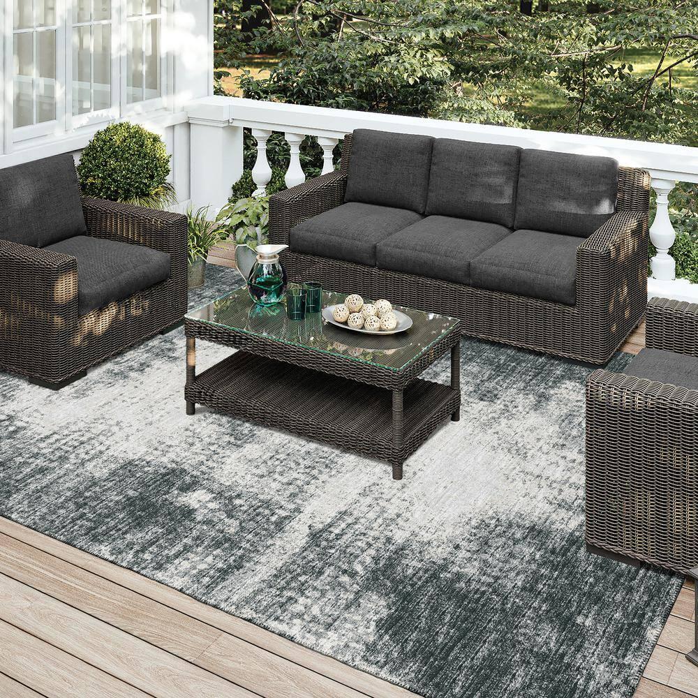 Addison Rugs Abstract Machine Woven Area Rug in Black