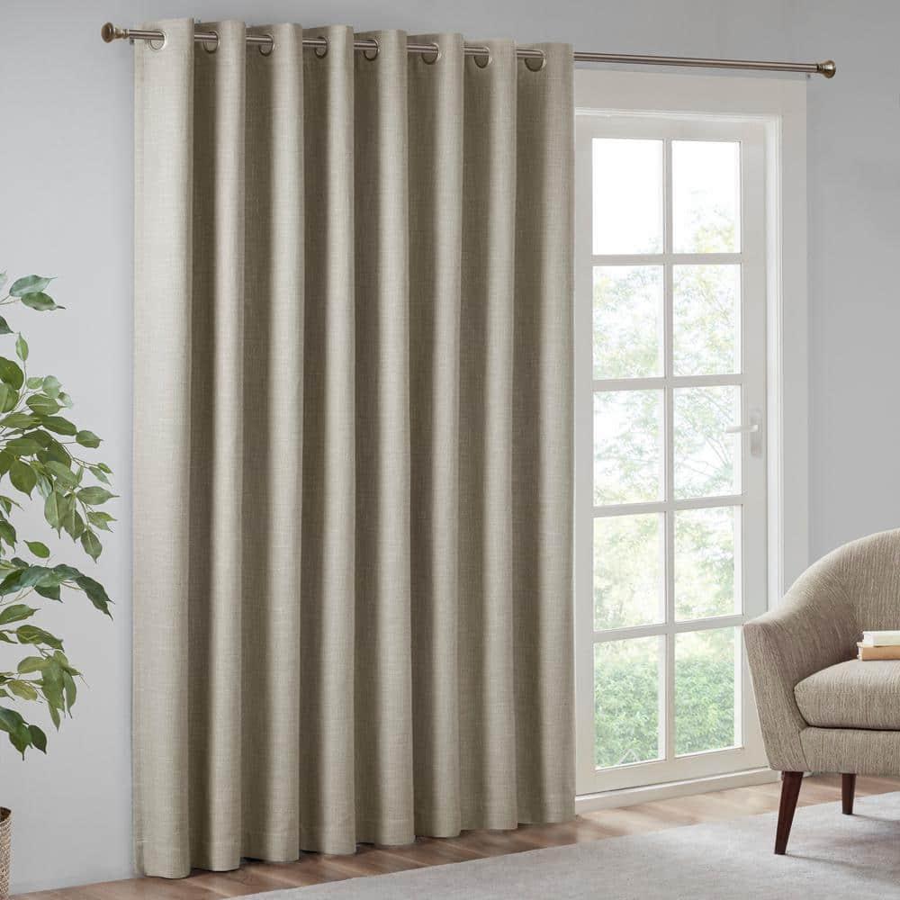 Madison Park Maya Printed Heathered Blackout Grommet Top Single Curtain Panel
