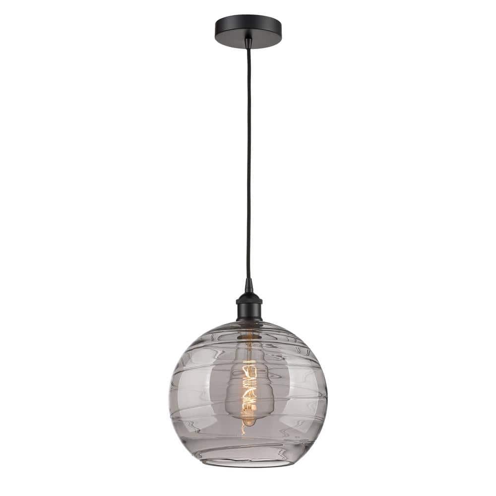 Innovations Lighting Athens Deco Swirl 1 - Light Pendant in  Matte Black